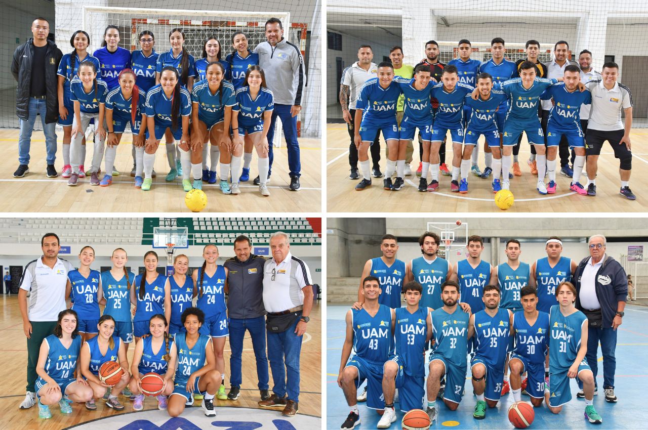 Equipos de futbol sala, baloncesto femenino y masculino de la UAM en el La UAM participó en el Torneo Zonal Universitario del Eje Cafetero