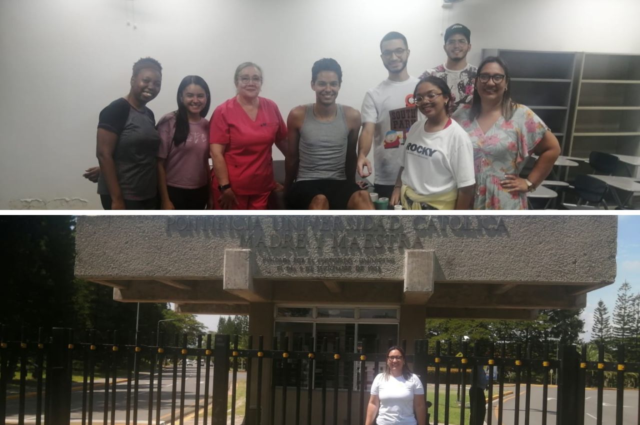 La docente de la UAM, Karol Bibiana García Solano, comparte con los estudiantes de República Dominicana.