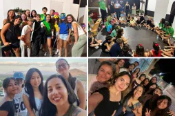 Natalia López participando de su voluntariado en España.