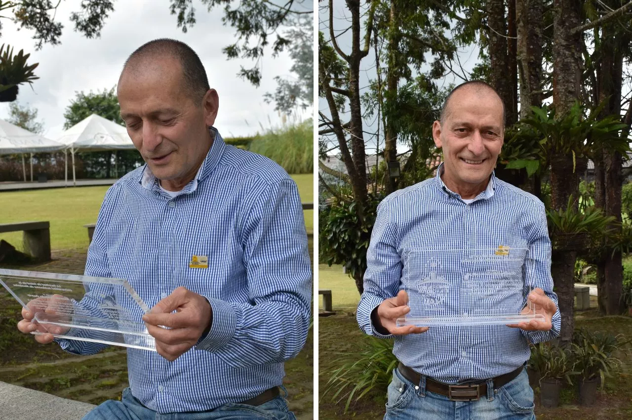 Ricardo Castaño feliz de recibir su reconocimiento por su Impacto en la salud de Manizales