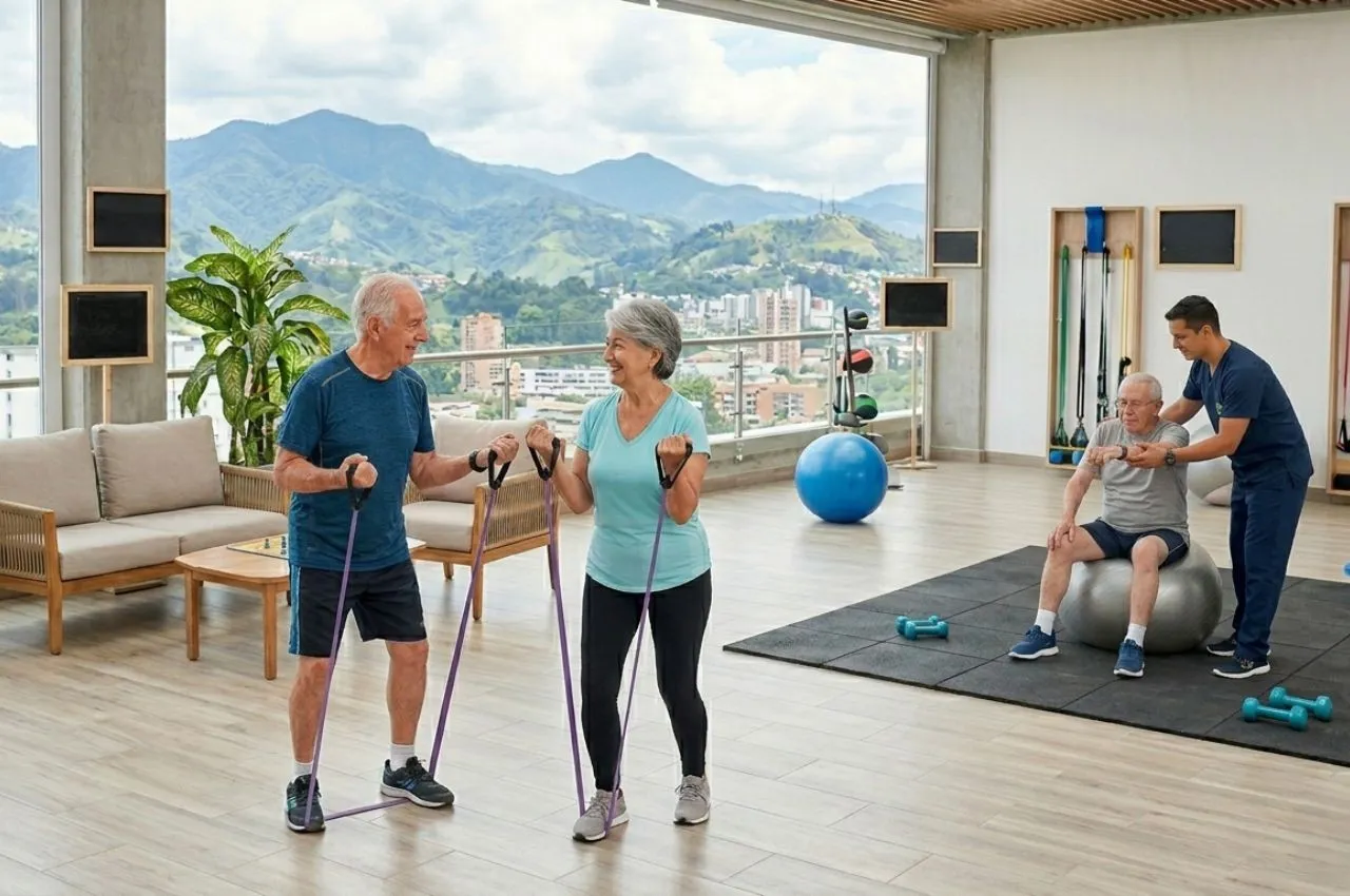 Personas en una sesión de fisioterapia