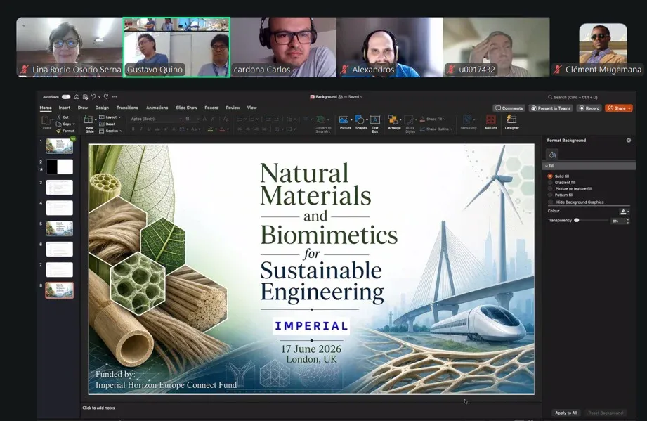 Presentación con el Imperial College London sobre fibras naturales colombianas